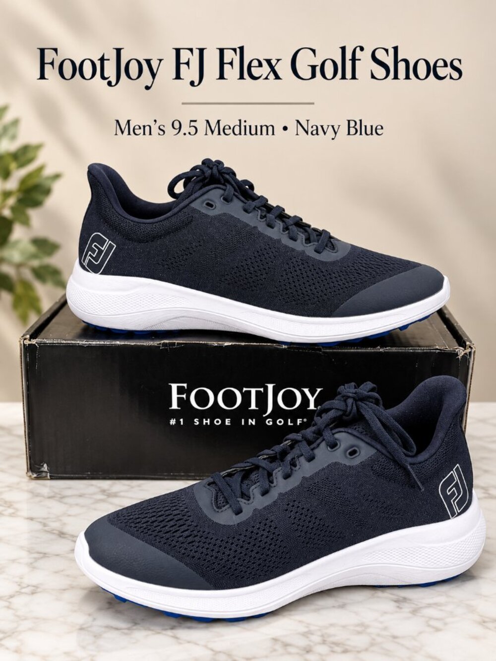 FootJoy FJ Flex Men’s Golf Shoes Navy Blue Size 9.5 Medium New in Box
